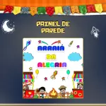 Painel de Parede Junino – Decoração para Sala de Aula e Festas