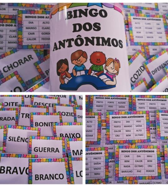 Bingo dos Antônimos - Recurso Educativo para Aprender Palavras Opostas