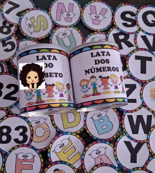 Lata do Alfabeto e Lata dos Números - Recurso Educativo para Alfabetização
